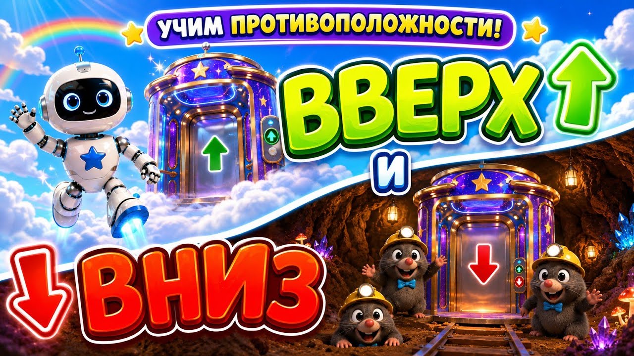 ВВЕРХ и ВНИЗ   Волшебный лифт Биби-Бота  Песенка для детей