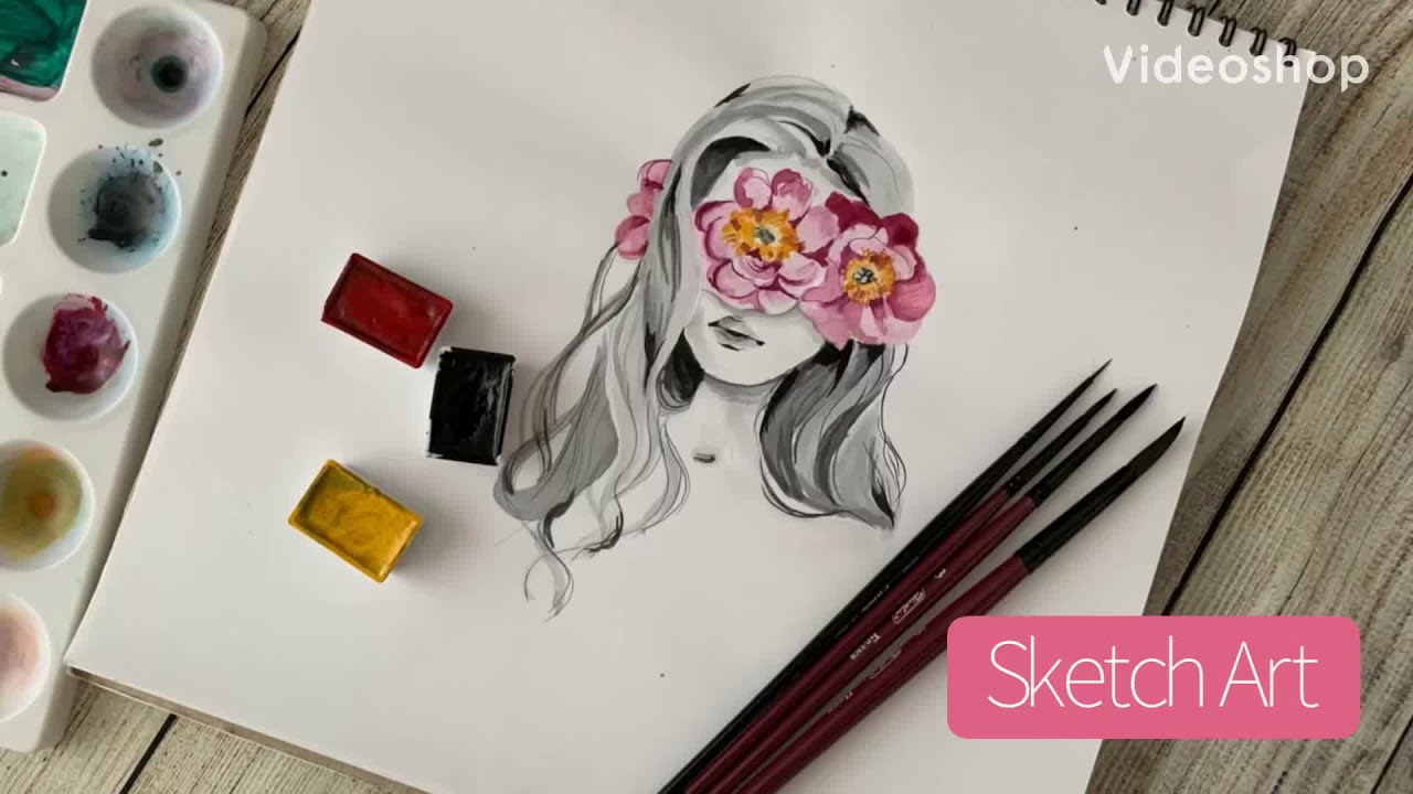 Girl With Peonies/Pop Art. Девушка в стиле Поп Арт.