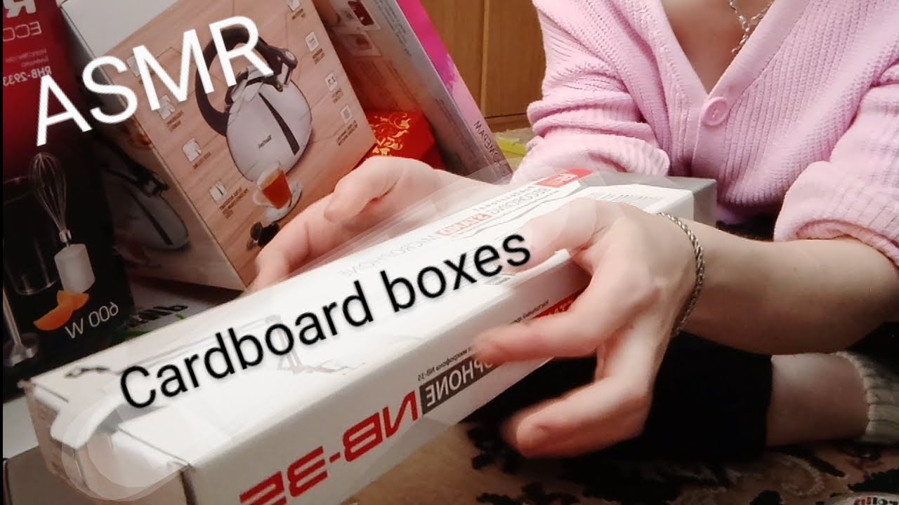 ASMR Cardboard Boxes, Breaking Boxes, Tapping, Scratching, Triggers / ломаю коробки, картон, таппинг