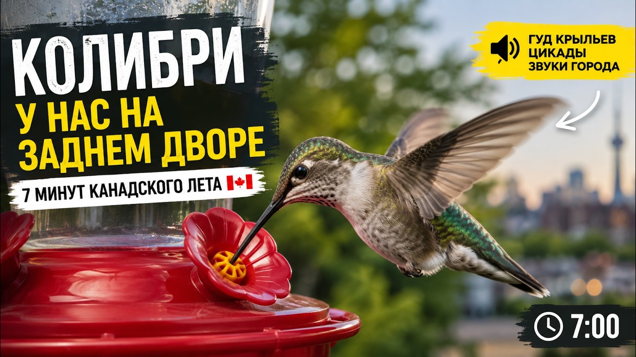 Колибри у нас на заднем дворе 🐦 | 7 минут канадского лета 🇨🇦