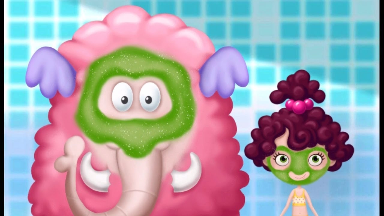 Fun Care Bath Time,Clean Up & Dress Up With Mia And Her Mammoth Kids Games Видео для детей как мульт