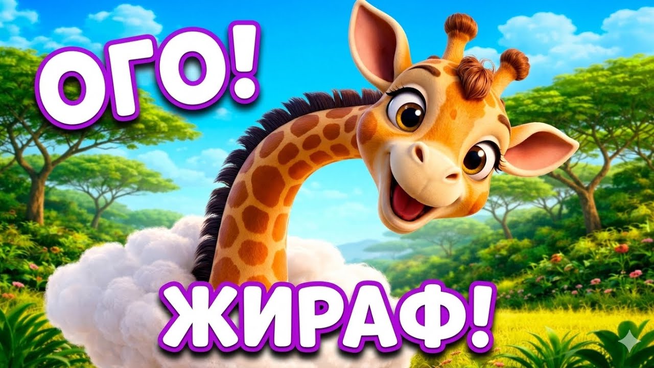 Жираф 🦒 Песенка про жирафа | Детская песня про животных | Песенки для малышей