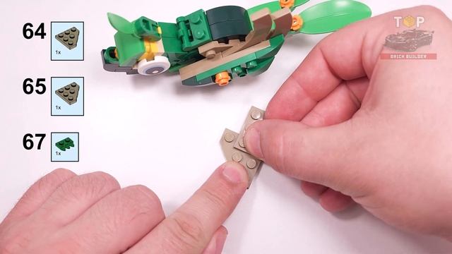 LEGO Creator Зелёный попугай MOC (31377) [105 деталей] Альтернативная сборка черепахи с водяной лили