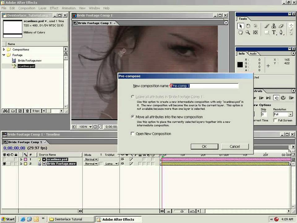 After Effects урок 3. Deinterlace (Andrew Kramer)
