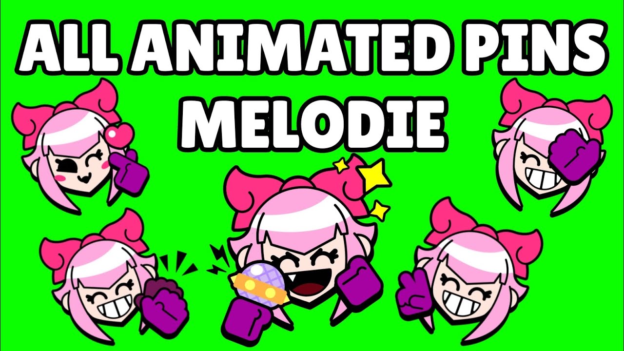 Melodie Pins (Animated) | Brawl Stars | Green Screen
