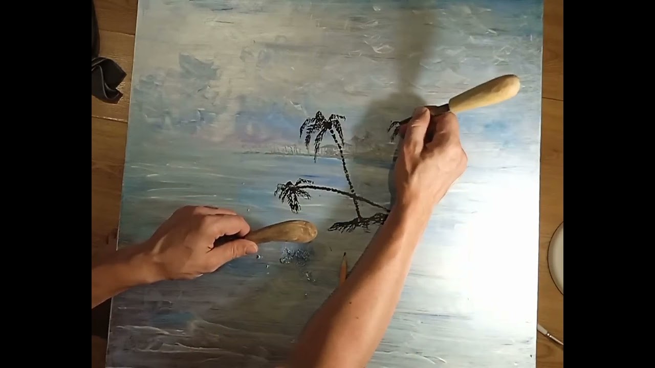 Картина на старом столе из ИКЕА.