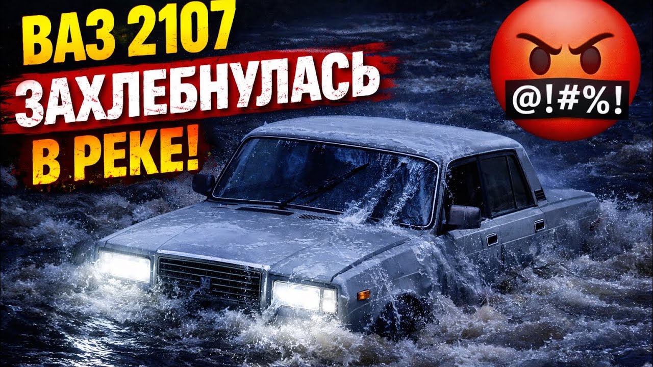 ЗАСТРЯЛИ НОЧЬЮ В РЕКЕ | ВЛОГ С ПРЯМОЙ ТРАНСЛЯЦИИ | 2107 ЗАХЛЕБНУЛАСЬ