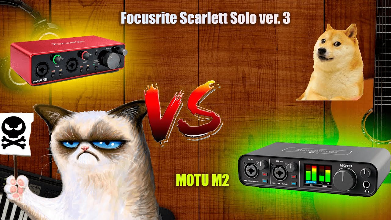 MOTU M2 Обзор тест и сравнение с Focusrite Scarlett Solo 3rd gen