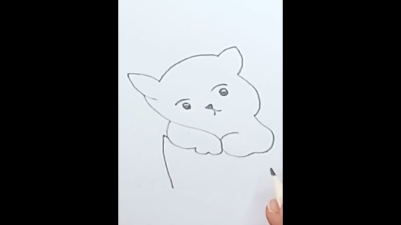 Easy Cat Drawing !! Рисунок Кошки Карандашом