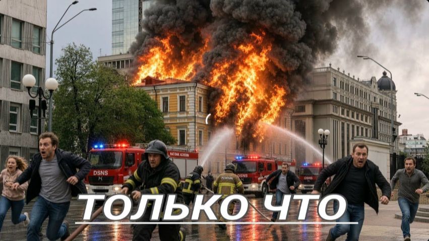 Объект в самом центре: мощный взрыв прогремел горит Академия наук  Охота на Мадьяра началась