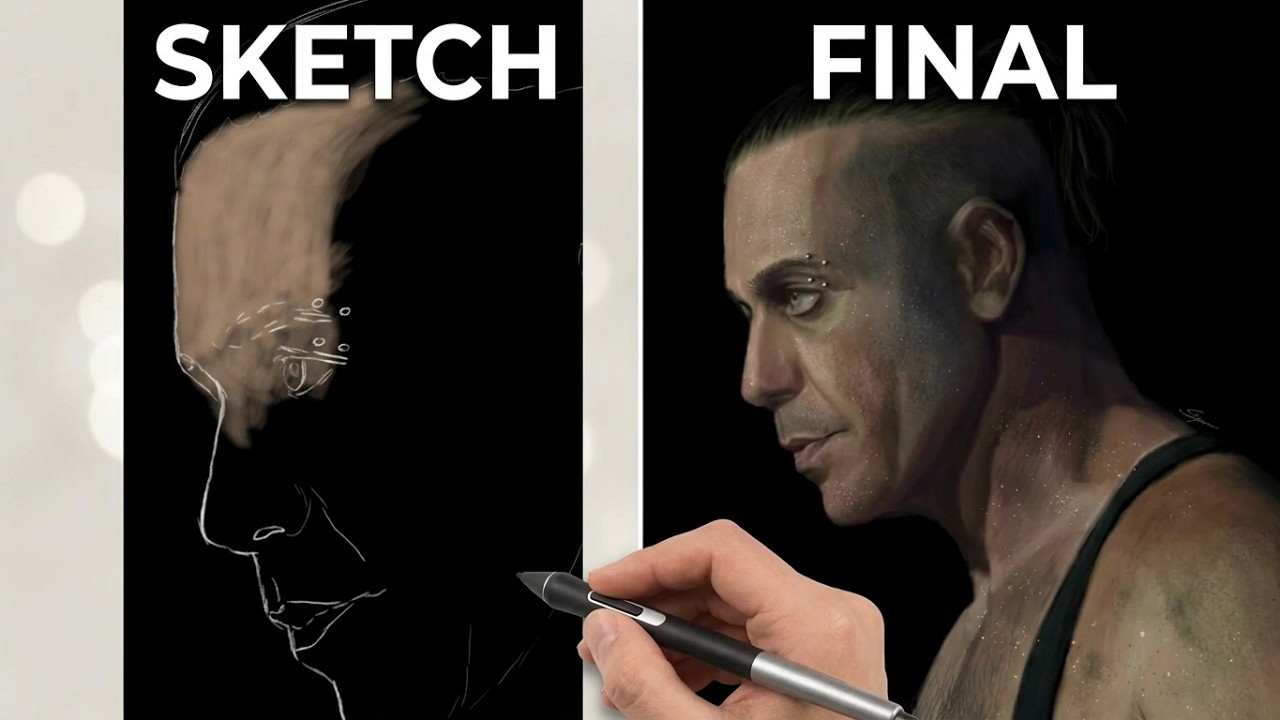 Till Lindemann. Графический планшет. Процесс рисования.
