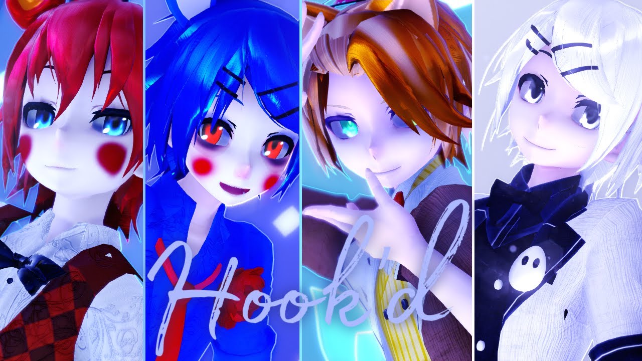 『MMD X FNaF X FNaC X ONaF X POPGOES 』〖 KIRA - Hook'd 〗| Toy Freddy & Candy & Popgoes & Flumpty |