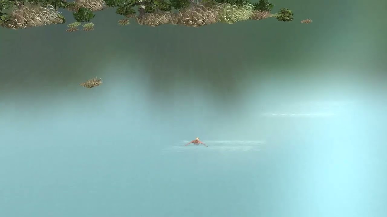девушка купается в озере. Girl Swims In The Lake. Shorts.