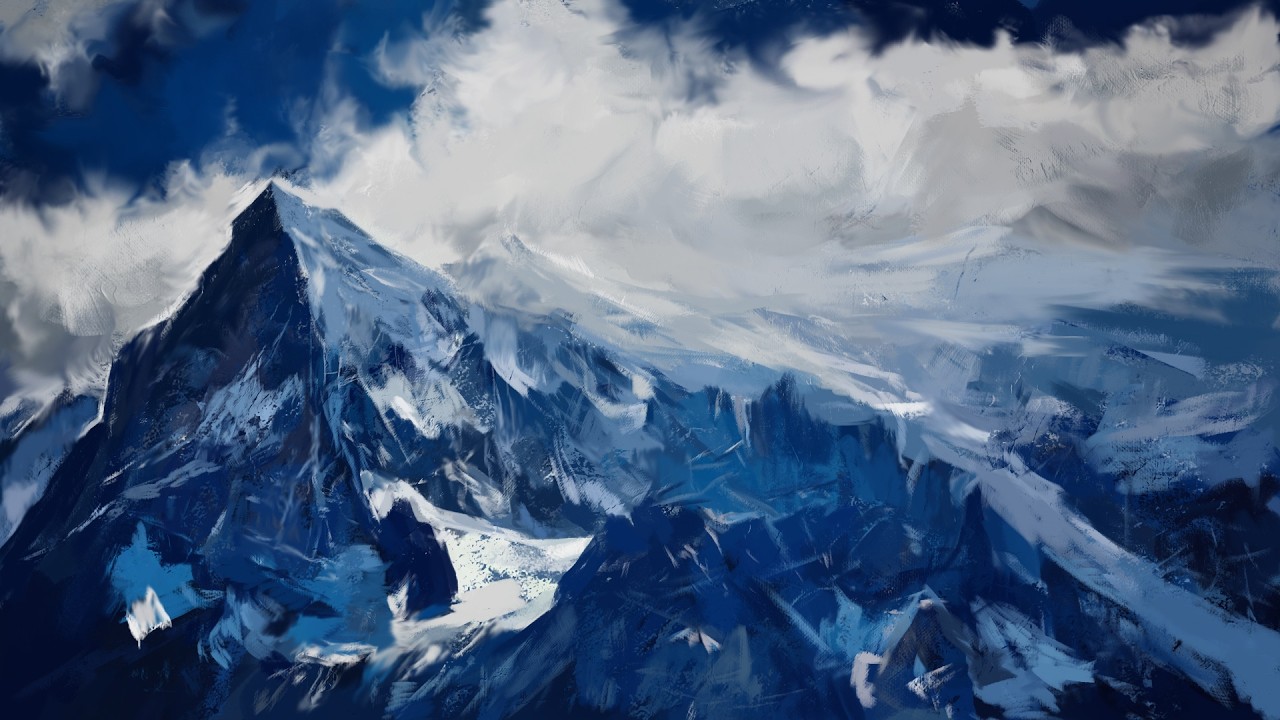 Снежные Горы #speedpainting #draw #digitalart #art #photoshop 1