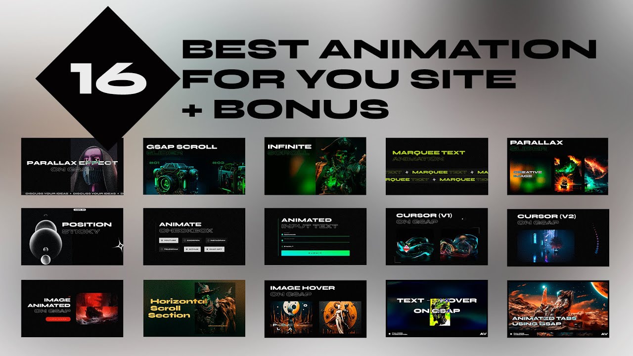16 Best Animation For Your Site | HTML, CSS, JQUERY & GSAP
