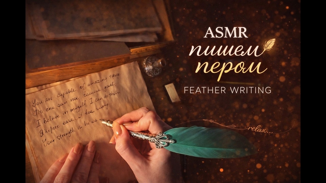 ✨ ASMR Пишем пером | Writing With Feather Pen Rus Eng ✒️ Позитивные аффирмации | Soft Spoken