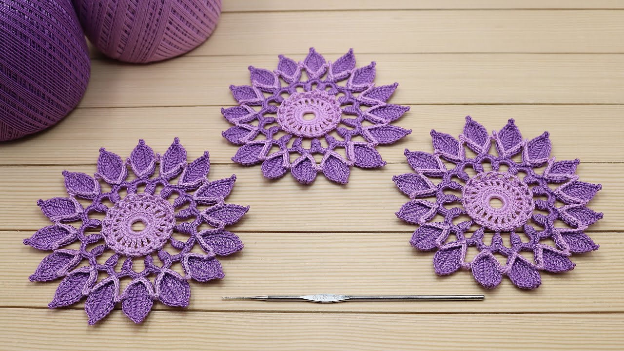 Вязание крючком КРУГЛЫЙ МОТИВ для ирландского кружева МАСТЕР-КЛАСС Crochet Flower Motif