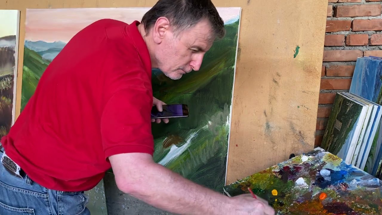 2-этап. Эльбрус КБР, гора Цей-Лоам маслом на холсте 80 на 120 см. Зилавди Яшуркаев.