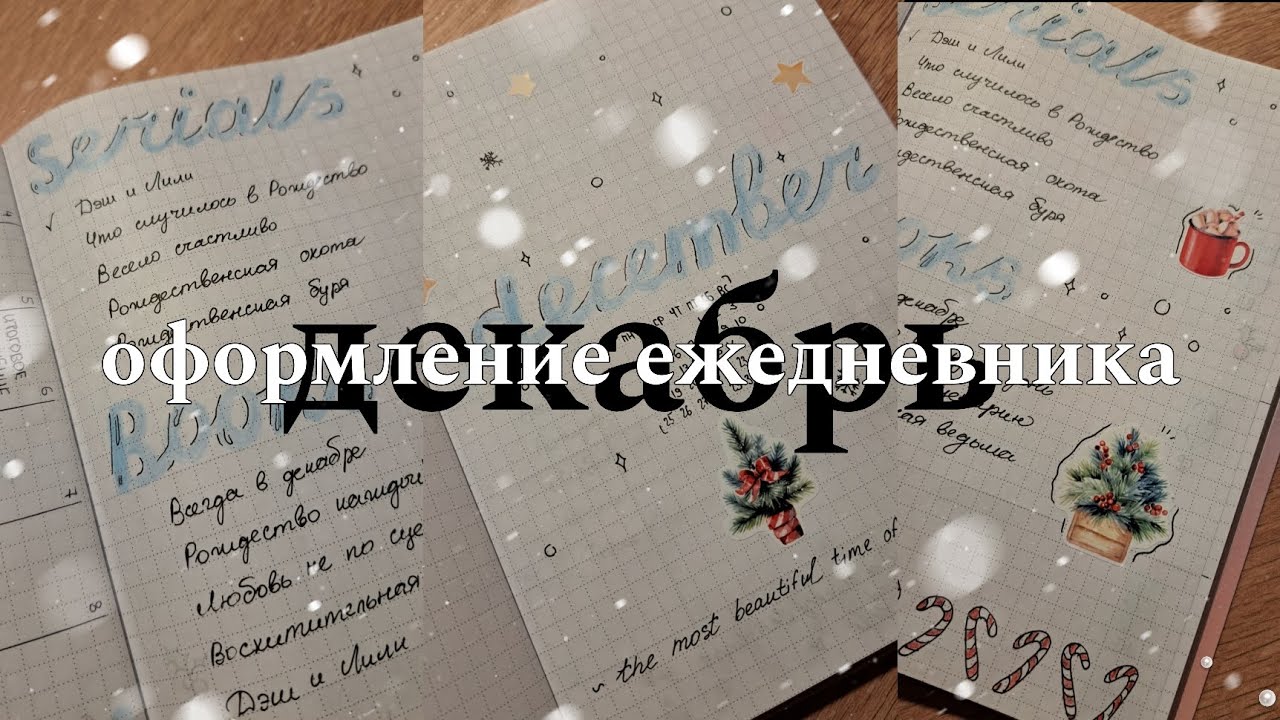 060. ОФОРМЛЕНИЕ ЕЖЕДНЕВНИКА НА ДЕКАБРЬ | эстетичное оформление планера | развороты Bullet Journal