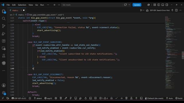 Видео 8: BLE Notifications on ESP32-C3 with NimBLE  GATT Server