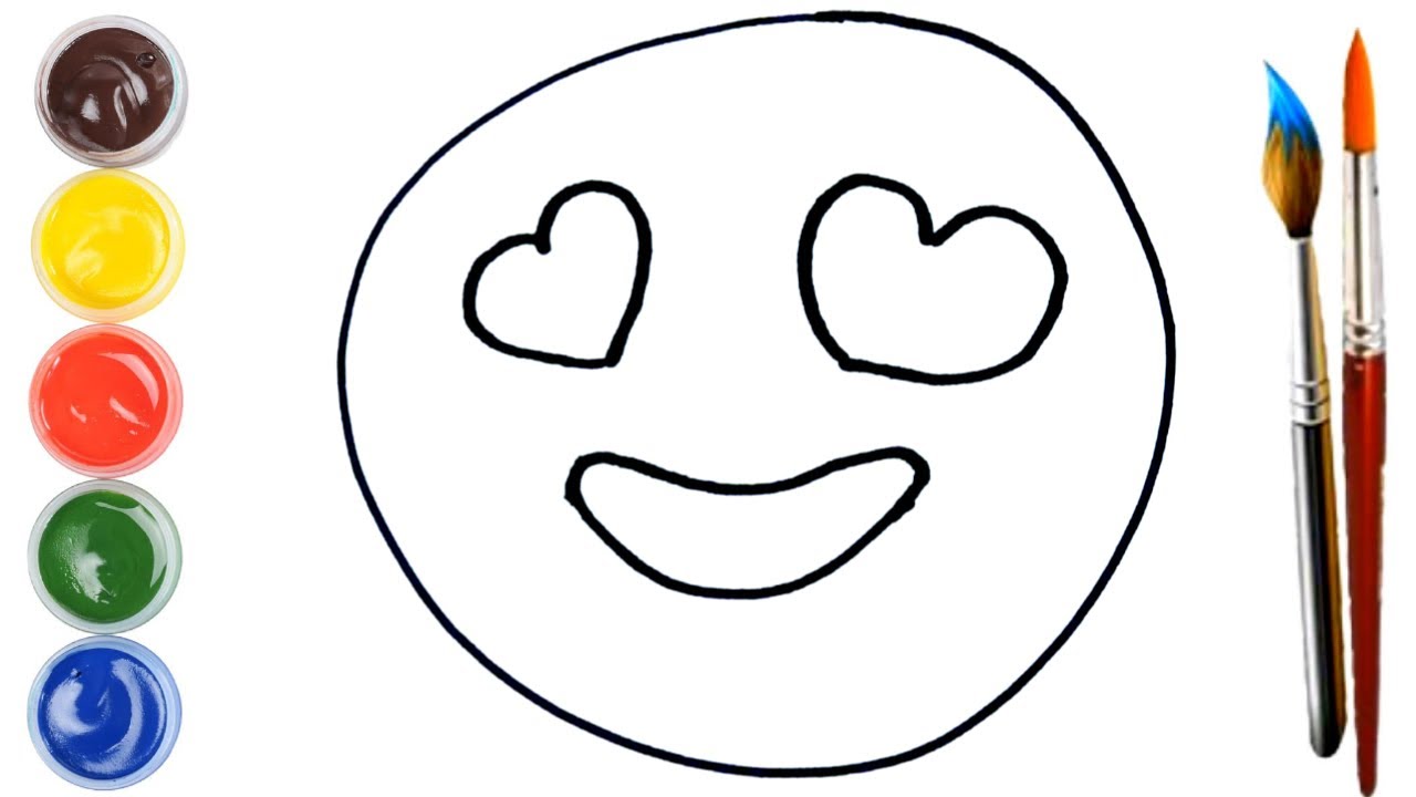 Cómo Dibujar Emoji Ojos De Corazón (Emoticono Enamorado)