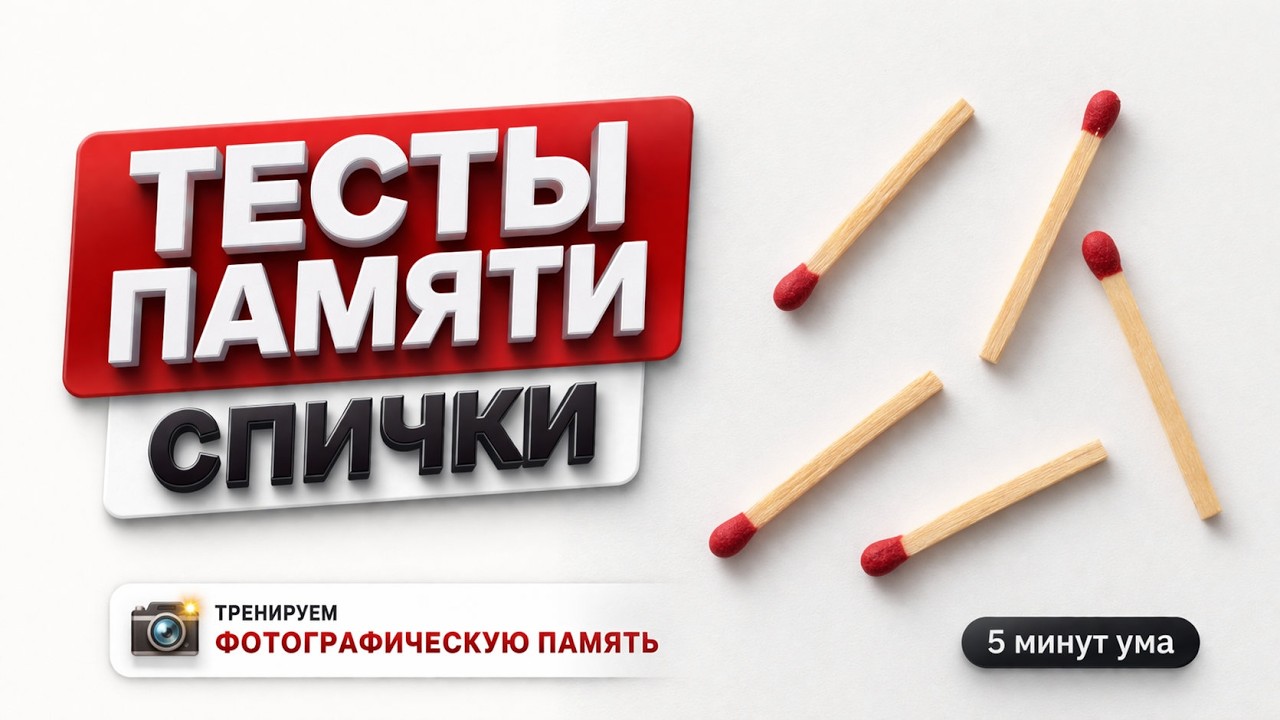 Фитнесс для мозга: 5 спичек за 4 секунды. 6 Тестов 