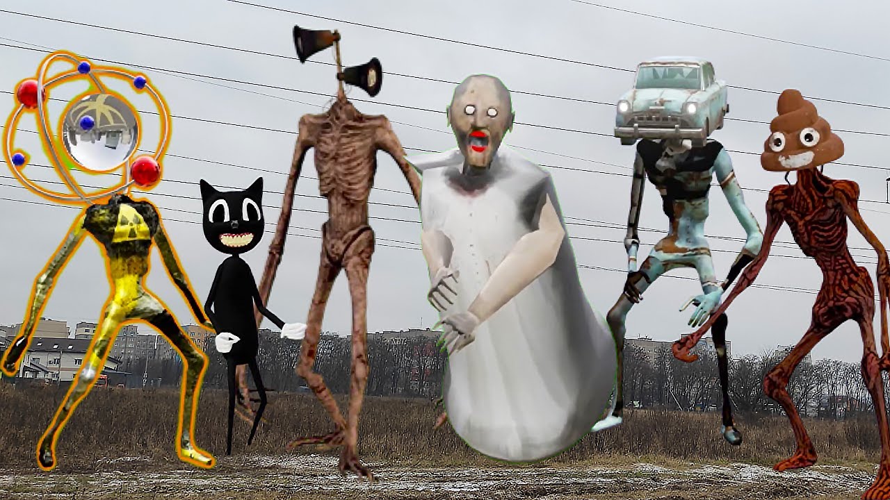 Сиреноголовый Гренни Картун Кэт Siren Head Cartoon Cat Poop Head Grenny VS SCP Monsters