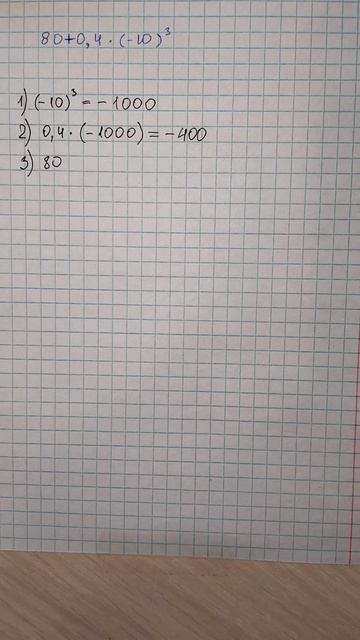 Найдите значение выражения 80 + 0,4 * (-10)³