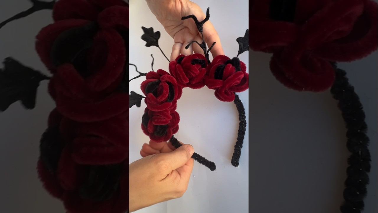 Making The Perfect Dark Floral Crown  #crafts #diy #shorts