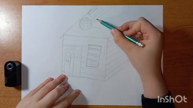 Рисую на бумаге домик, первая часть. Как нарисовать дом? #art #artist #paint