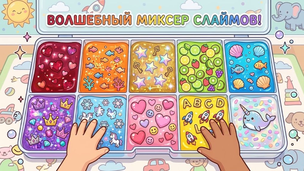 Мультики для малышей. Красивый слайм из веселых кондитерских мешков. Смотреть мультики детям