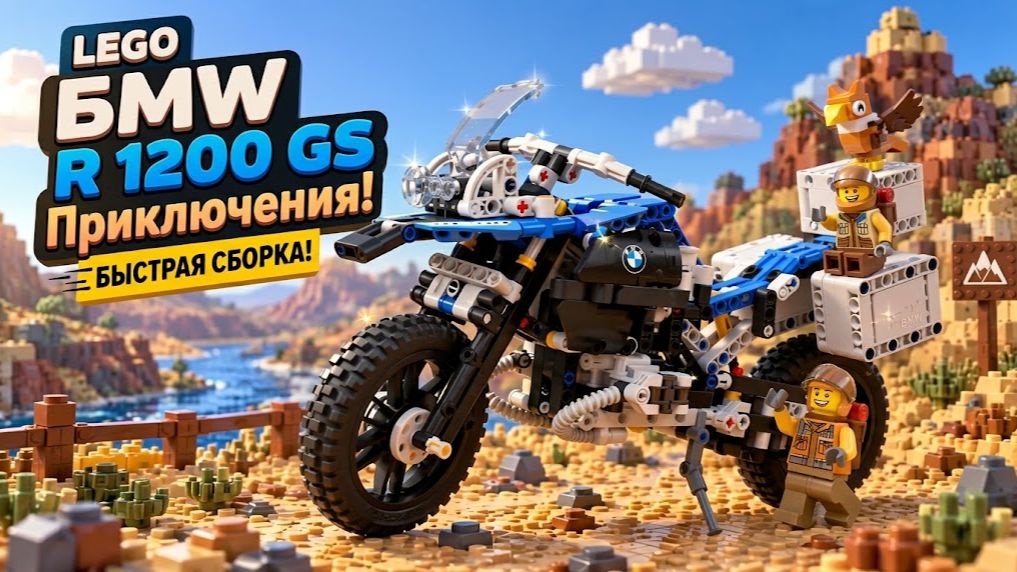 Мультики для детей. Собираем лего: мотоцикл BMW R 1200 для приключений из LEGO. Мультики для малышей
