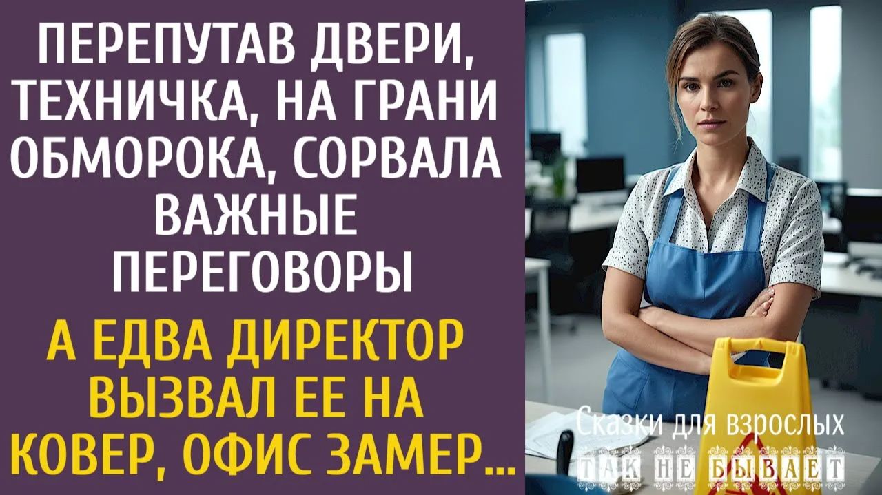 Истории из жизни: Перепутав двери, техничка, на грани обморока, сорвала важные переговоры…
