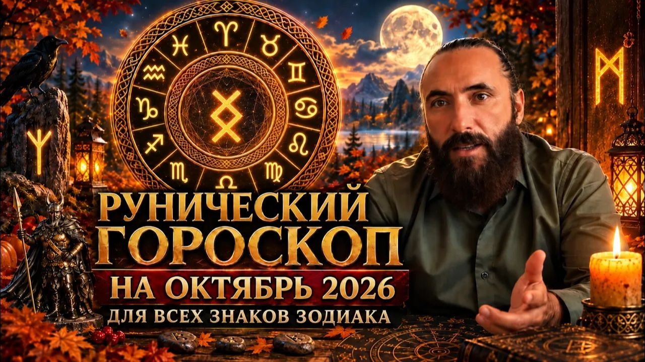 Рунический прогноз гороскоп на октябрь 2026 года для всех знаков зодиака. Рунолог Юрий Исламов.