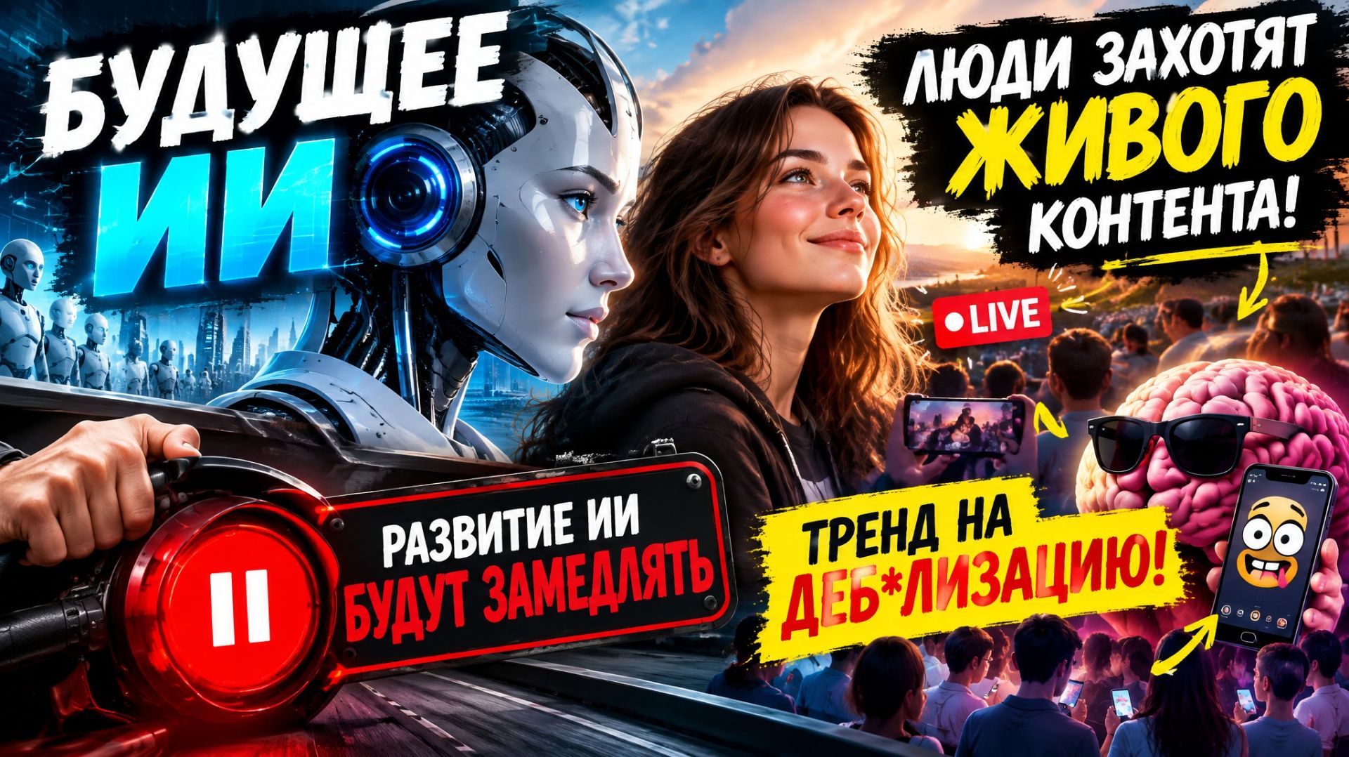 Будущее ИИ / Люди захотят живого контента! Развитие ИИ будут замедлять / Тренд на деб*лизацию!