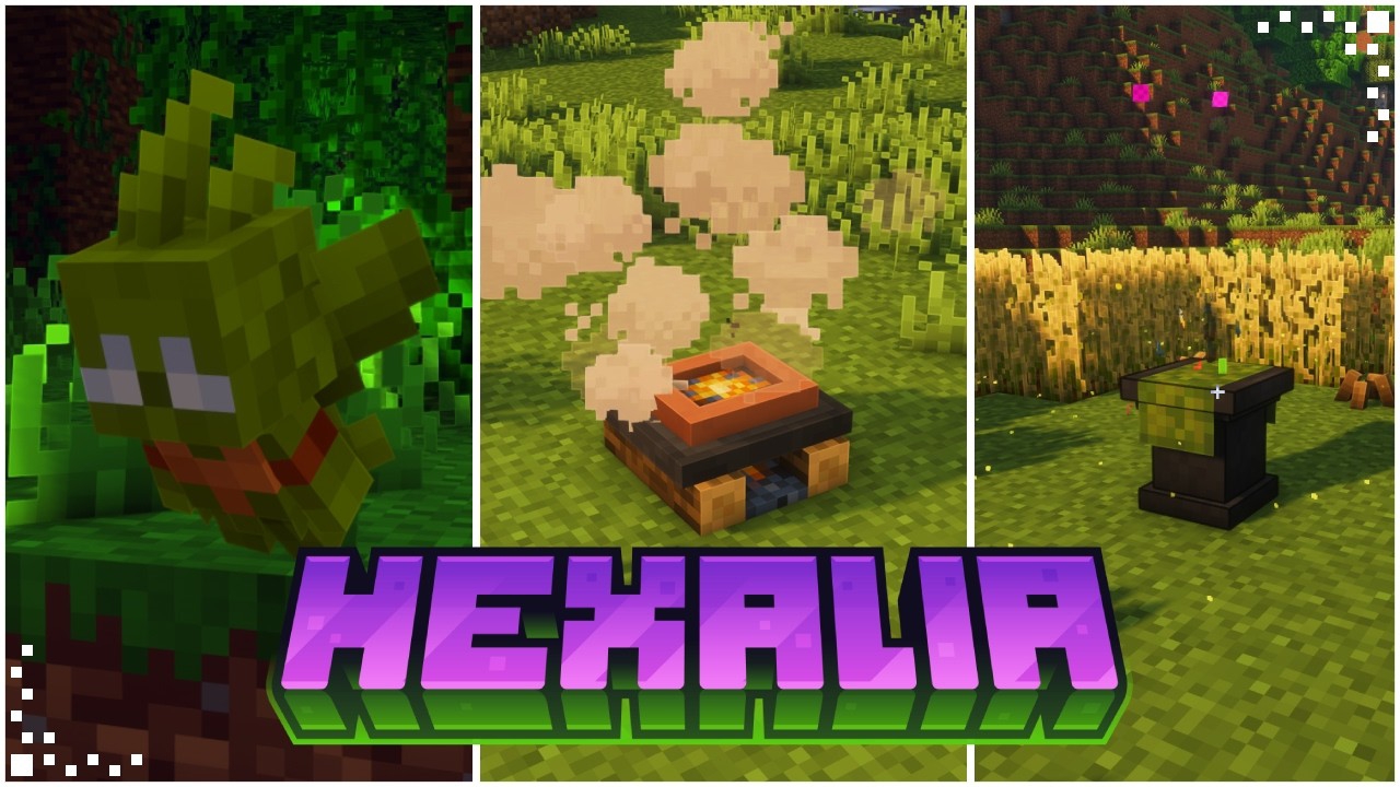Hexalia (Minecraft Mod Showcase by @sir_color)  Колдовство через травнечество | 1.21.1 / 1.20.1
