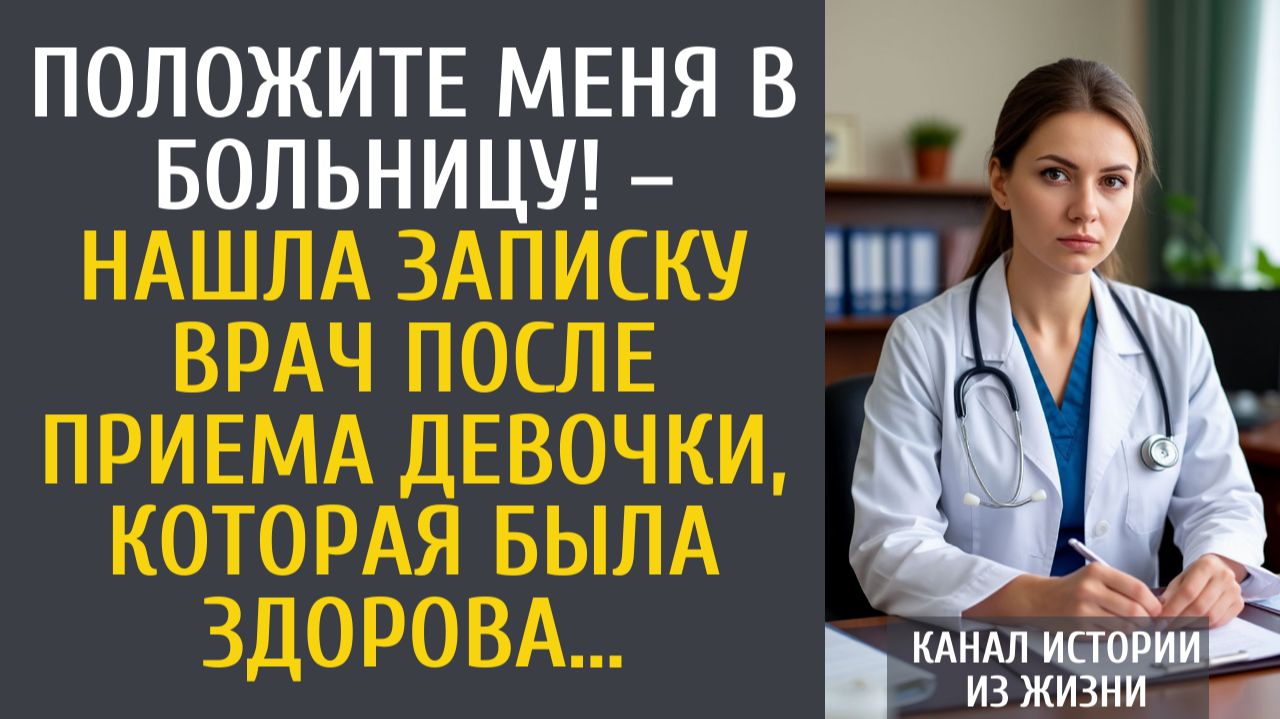 Истории из жизни: Положите меня в больницу! – нашла записку врач после приема девочки, которая была…