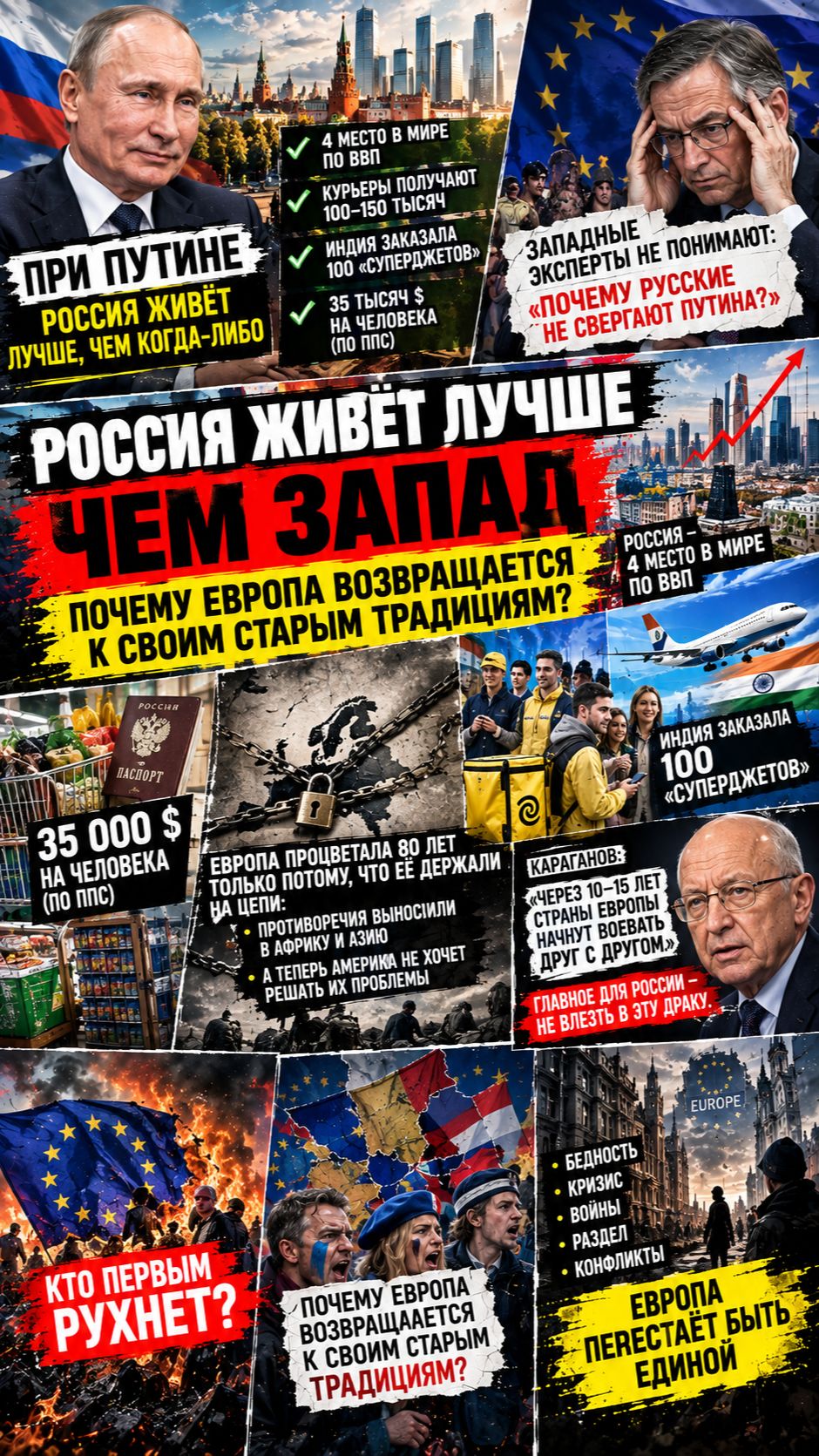 ШОК! Запад в панике: почему русские не бунтуют, если им «так плохо»? Ответ вас добьёт!