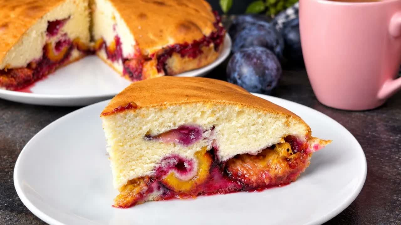 Невероятно Простой Пирог со Сливами! Вкусный Сливовый Пирог к Чаю. Рецепт