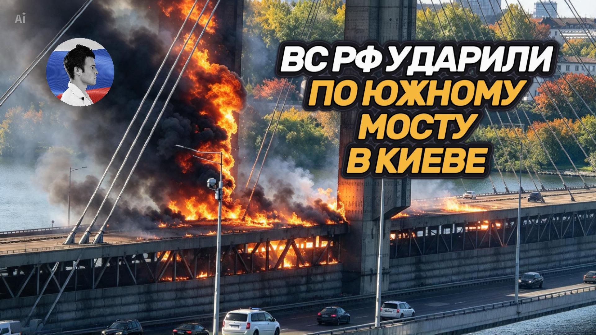 ВС РФ ударили по стратегически важному Южному мосту в Киеве
