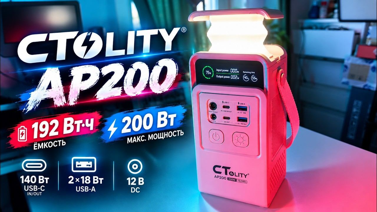 Вот каким должен быть повербанк! CTOLITY AP200 со встроенным LED-светильником