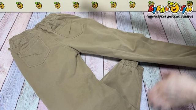Брюки Lanson Kids утепленные на эластичном поясе со шнурком карманами и отрезными вставками коричневые - видео