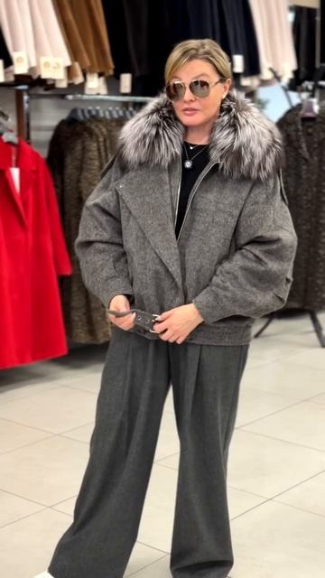 ‼️Стильная куртка - косуха выполнена из ткани 90% овечья и 10% верблюжья шерсть 49900р