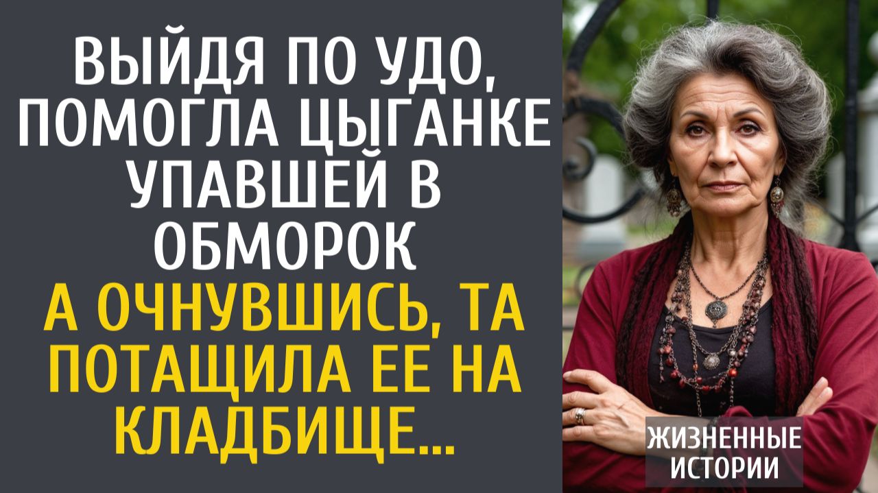 Жизненные Истории Выйдя по УДО, помогла цыганке упавшей в обморок… А едва она привела ее на кладбище