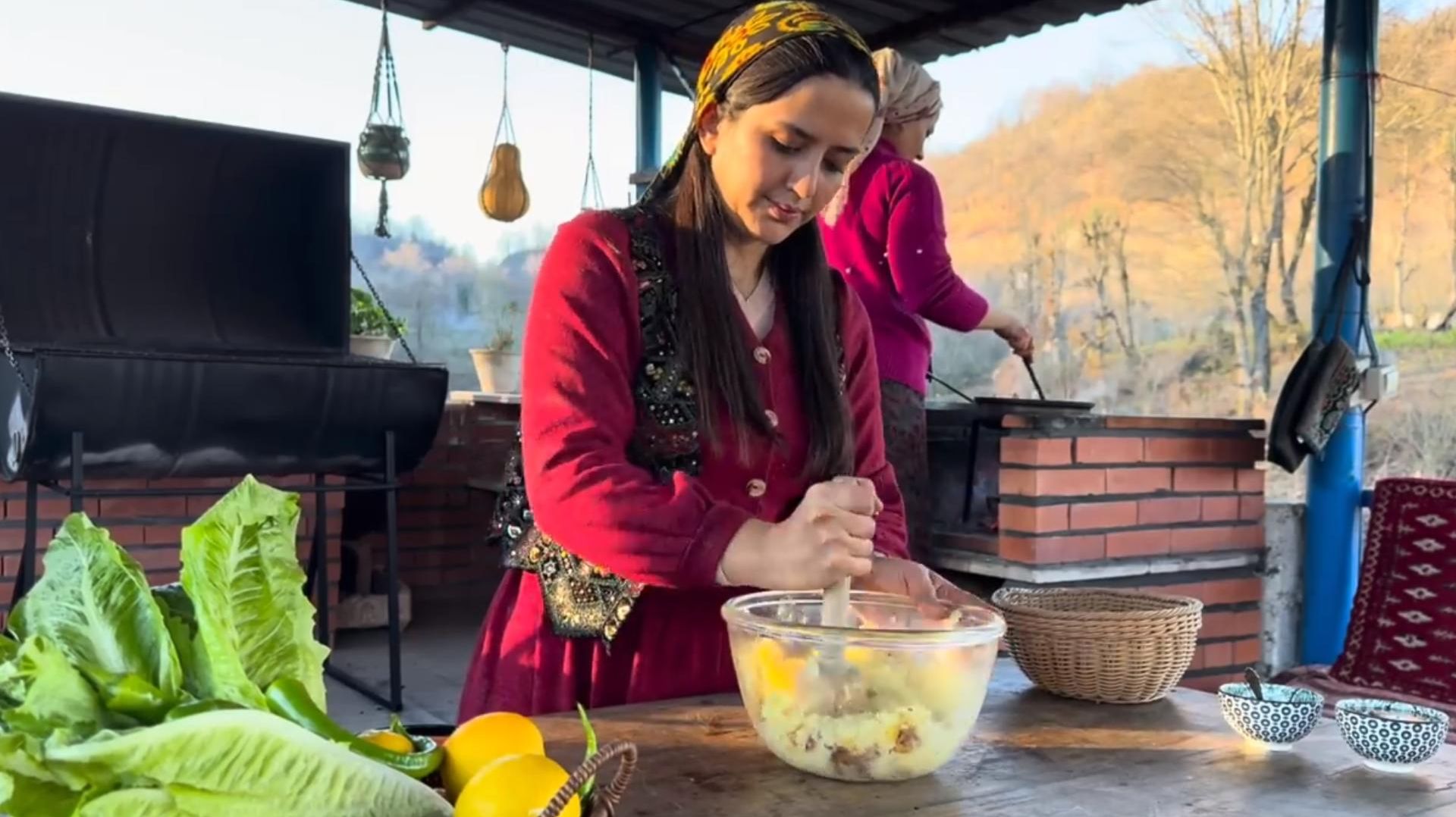Готовим хлеб с зеленым луком и орехами на ужин Азербайджанская Кухня Деревенская Кухня  Рецепты