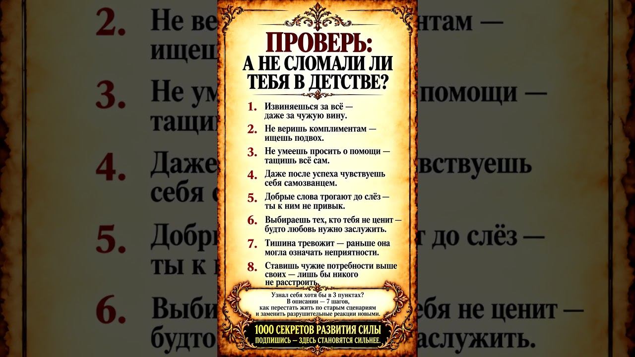 Проверь а не сломали ли  тебя в детстве?  #психология  #детскаятравма  #ментальноездоровье