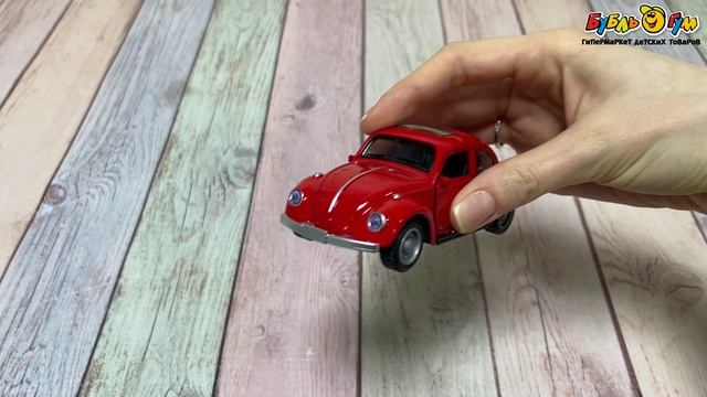 Машинка коллекционная LANSON TOYS Vroomix Volkswagen Жук металлическая винтажная инерционная со светозвуковыми эффектами с 3лет в ассортименте - видео