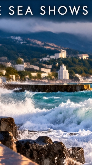 🌊 «Шторм в Ялте: море показывает свою силу»