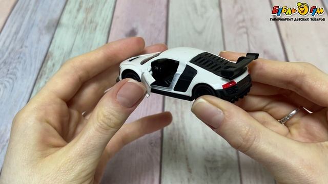 Машинка коллекционная LANSON TOYS Vroomix Спорткар Audi R8 LMS / GT металлическая инерционная со светозвуковыми эффектами с 3лет в ассортименте - видео