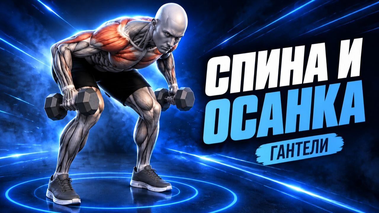 Тренировка с гантелями